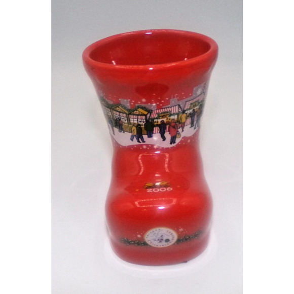 Vintage Christkindlmarket Chicago Christmas Mug 2006 Red Boot Gluhewein Mulled - Picture 2 of 11